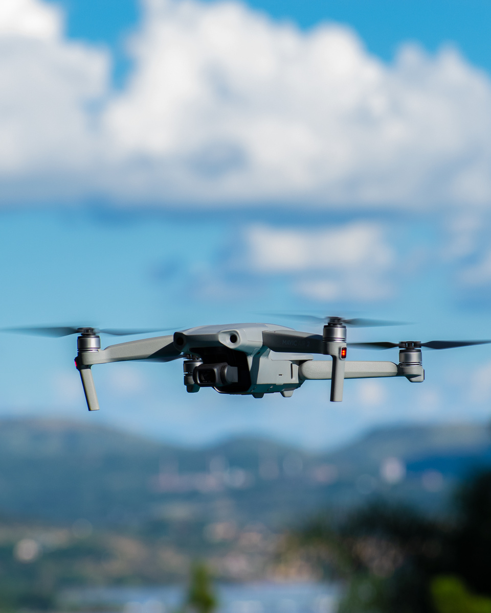 Close-up of a Flying Drone